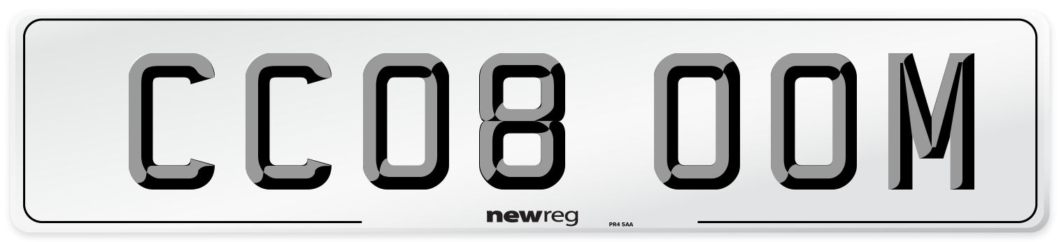 CC08 OOM Number Plate from New Reg